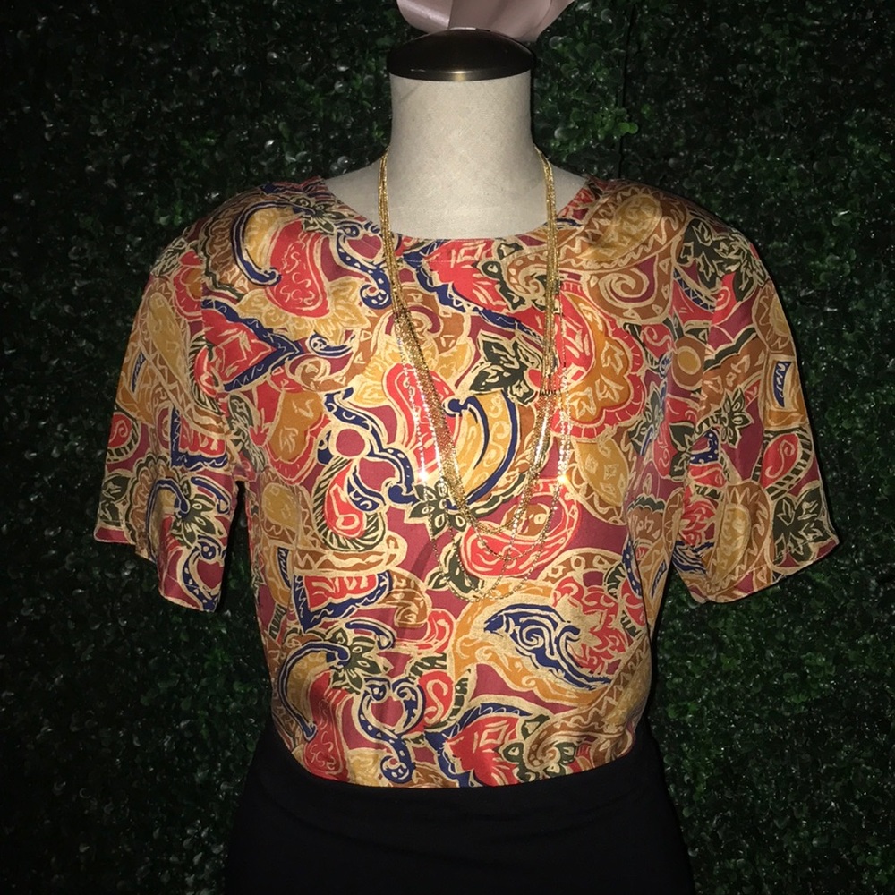 Filament:Vintage print silky top